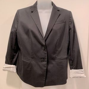 Anne Taylor Black Blazer with polka dot lining, 12